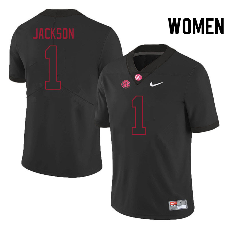 Women #1 Domani Jackson Alabama Crimson Tide College Football Jerseys Stitched-Blackout